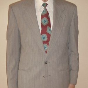 Perry Ellis Designer Sports Coat 40 Reg. Gray/Blue European Style - Vintage